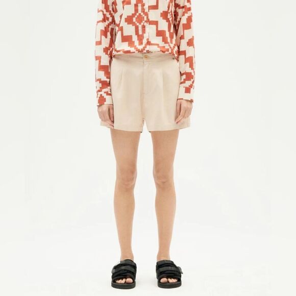 Thinking Mu Narcisco Sustainable Hemp Front Pleat 2.75” Shorts Size 34 - Picture 1 of 9